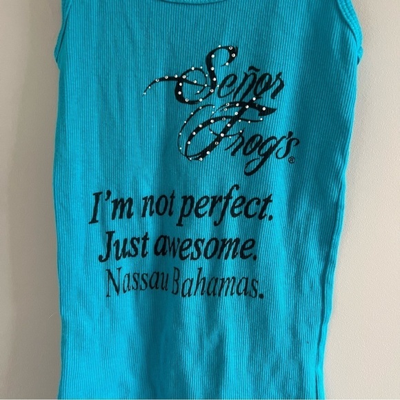 Señor Frogs Tank Top – “Not Perfect, Just Awesome” – Nassau Bahamas – Small - Picture 3 of 7